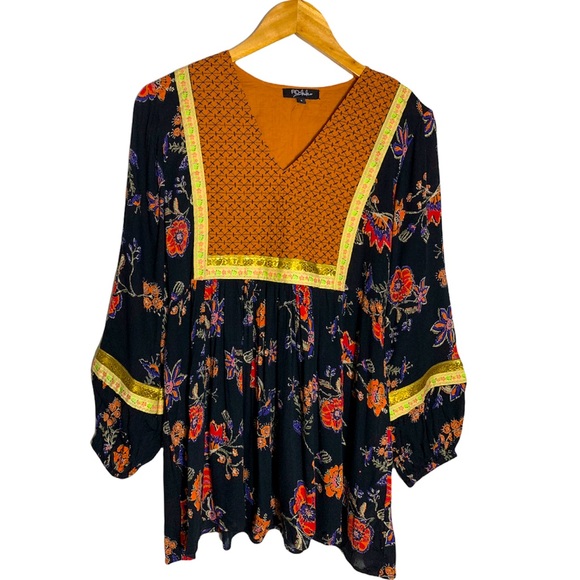 RD+Koko long sleeves V-neck floral blouse small - Picture 1 of 4